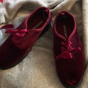 Red velvet shoes